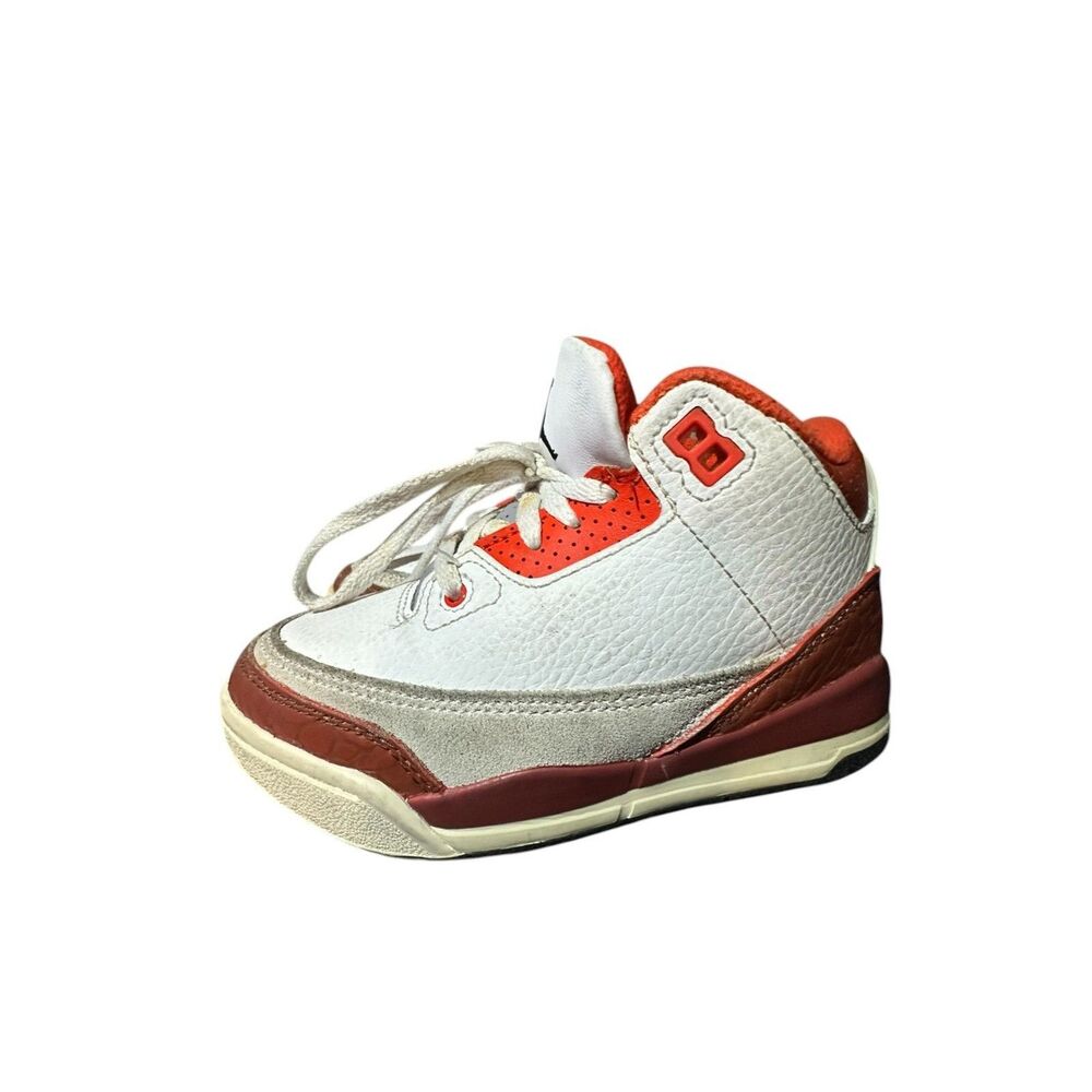 Jordan Kids White and Red/Orange Sneakers